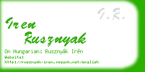 iren rusznyak business card