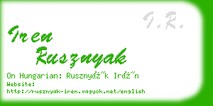 iren rusznyak business card